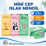 Mini Cep Islak Mendil 8'li Paket Sevimli Figürler - 1622 Toptan Satış - Görsel 3