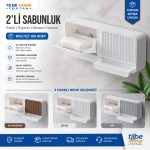 Duvara Monte 2’li Sabunluk – Su Tahliyeli - 3 Renk