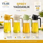 Çift Fonksiyonlu Cam Yağdanlık 450ml Zeytinyağı Sıvıyağ Şişesi