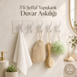 5’li Şeffaf Yapışkanlı Duvar Askılığı