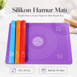 Silikon Hamur Matı Ölçülü Hamur Açma ve Yoğurma Matı Büyük Boy 65 x 45 cm