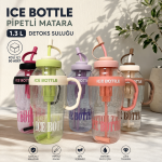 Ice Bottle Pipetli Matara 1.3 L Suluk Detoks Suluğu Lüks Tasarım