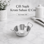 Çift Saplı Krom Sahan 12 Cm