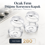 Ocak ve Fırın Düğme Koruyucu Şeffaf Kapak
