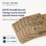 100’lü Nostalji Desenli Vintage Gazete Desenli Aparatif Sunum Kağıdı