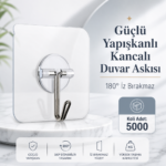Güçlü Yapışkanlı Kancalı Duvar Askısı 180° İz Bırakmaz