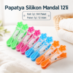 Papatya Desenli Silikon Mandal 12’li