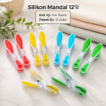 Silikon Mandal 12’li Renkli Çamaşır Mandalı